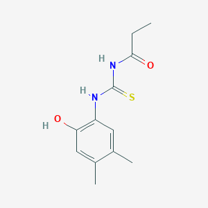 molecular formula C12H16N2O2S B316606 N-[(2-hydroxy-4,5-dimethylphenyl)carbamothioyl]propanamide 