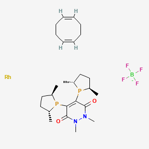molecular formula C26H42BF4N2O2P2Rh- B3166155 4,5-bis[(2R,5R)-2,5-dimethylphospholan-1-yl]-1,2-dimethylpyridazine-3,6-dione;(1Z,5Z)-cycloocta-1,5-diene;rhodium;tetrafluoroborate CAS No. 908128-78-9