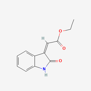molecular formula C12H11NO3 B3166299 ethyl 2-(2-oxo-2,3-dihydro-1H-indol-3-ylidene)acetate CAS No. 910035-64-2