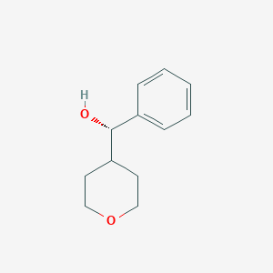 molecular formula C12H16O2 B3166365 (S)-Phenyl(tetrahydro-2H-pyran-4-yl)methanol CAS No. 910629-24-2