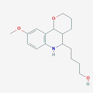 molecular formula C17H25NO3 B3166367 4-(9-methoxy-3,4,4a,5,6,10b-hexahydro-2H-pyrano[3,2-c]quinolin-5-yl)butan-1-ol CAS No. 910646-95-6