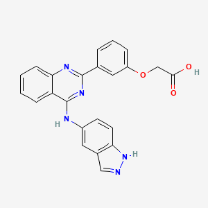 molecular formula C23H17N5O3 B3166454 2-(3-(4-((1H-indazol-5-yl)amino)quinazolin-2-yl)phenoxy)acetic acid CAS No. 911417-62-4