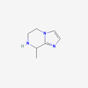 molecular formula C7H11N3 B3166898 5,6,7,8-Tetrahydro-8-methyl-imidazo[1,2-a]pyrazine CAS No. 91476-83-4