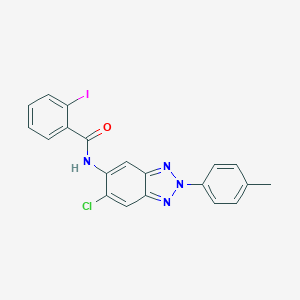 molecular formula C20H14ClIN4O B316708 N-[6-chloro-2-(4-methylphenyl)-2H-1,2,3-benzotriazol-5-yl]-2-iodobenzamide 