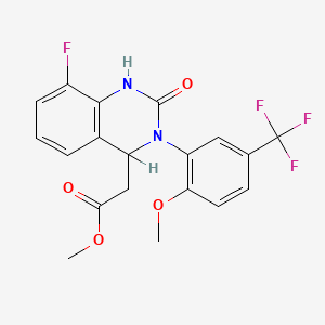 molecular formula C19H16F4N2O4 B3167131 4-Quinazolineacetic acid, 8-fluoro-1,2,3,4-tetrahydro-3-[2-methoxy-5-(trifluoromethyl)phenyl]-2-oxo-, methyl ester CAS No. 917389-21-0
