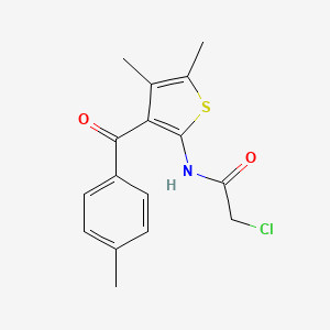 molecular formula C16H16ClNO2S B3167145 2-Chloro-N-[4,5-dimethyl-3-(4-methyl-benzoyl)-thiophen-2-YL]-acetamide CAS No. 917562-26-6