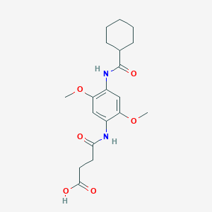 molecular formula C19H26N2O6 B3167150 N-[4-(Cyclohexanecarbonyl-amino)-2,5-dimethoxy-phenyl]-succinamic acid CAS No. 917562-36-8