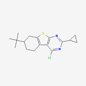 molecular formula C17H21ClN2S B3167151 7-tert-Butyl-4-chloro-2-cyclopropyl-5,6,7,8-tetrahydro-benzo[4,5]thieno[2,3-d]pyrimidine CAS No. 917746-35-1