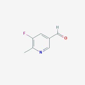 molecular formula C7H6FNO B3167176 5-Fluoro-6-methylnicotinaldehyde CAS No. 917835-70-2