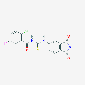 molecular formula C17H11ClIN3O3S B316730 N-(2-chloro-5-iodobenzoyl)-N'-(2-methyl-1,3-dioxo-2,3-dihydro-1H-isoindol-5-yl)thiourea 