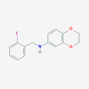 molecular formula C15H14FNO2 B3167344 N-(2-Fluorobenzyl)-2,3-dihydrobenzo[b][1,4]dioxin-6-amine CAS No. 919017-52-0