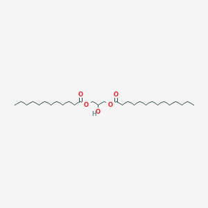 molecular formula C29H56O5 B3167414 Tetradecanoic acid, 2-hydroxy-3-[(1-oxododecyl)oxy]propyl ester CAS No. 91925-73-4