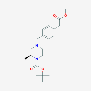 1-Piperazinecarboxylic acid, 4-[[4-(2-methoxy-2-oxoethyl)phenyl]methyl]-2-methyl-, 1,1-dimethylethyl ester, (2S)-
