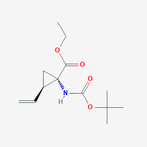 molecular formula C13H21NO4 B3167694 Ethyl (1S,2R)-1-{[(tert-butoxy)carbonyl]amino}-2-ethenylcyclopropane-1-carboxylate CAS No. 924307-75-5