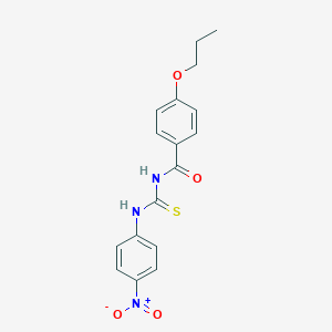 molecular formula C17H17N3O4S B316780 N-[(4-nitrophenyl)carbamothioyl]-4-propoxybenzamide 