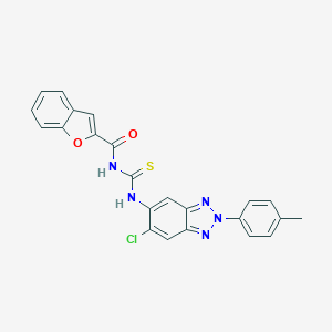 molecular formula C23H16ClN5O2S B316785 N-(1-benzofuran-2-ylcarbonyl)-N'-[6-chloro-2-(4-methylphenyl)-2H-1,2,3-benzotriazol-5-yl]thiourea 