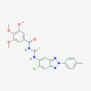 molecular formula C24H22ClN5O4S B316797 N-[6-chloro-2-(4-methylphenyl)-2H-1,2,3-benzotriazol-5-yl]-N'-(3,4,5-trimethoxybenzoyl)thiourea 
