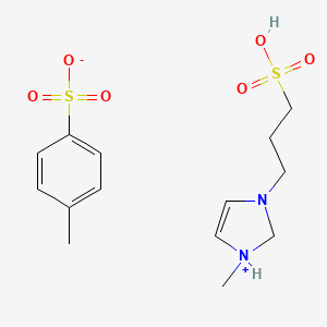 molecular formula C14H22N2O6S2 B3168269 4-methylbenzenesulfonate;3-(1-methyl-1,2-dihydroimidazol-1-ium-3-yl)propane-1-sulfonic acid CAS No. 926905-78-4