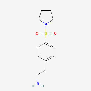 molecular formula C12H18N2O2S B3168343 2-[4-(pyrrolidine-1-sulfonyl)phenyl]ethan-1-amine CAS No. 927981-79-1