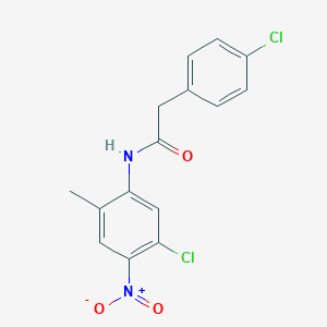 molecular formula C15H12Cl2N2O3 B316850 N-(5-chloro-2-methyl-4-nitrophenyl)-2-(4-chlorophenyl)acetamide 