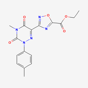 Ethyl 3-[4-methyl-2-(4-methylphenyl)-3,5-dioxo-2,3,4,5-tetrahydro-1,2,4-triazin-6-yl]-1,2,4-oxadiazole-5-carboxylate