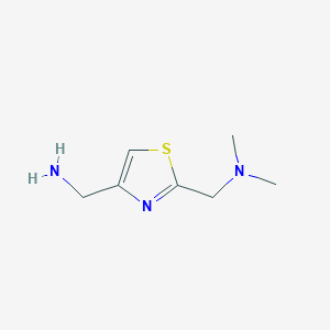 molecular formula C7H13N3S B3168943 N-{[4-(aminomethyl)-1,3-thiazol-2-yl]methyl}-N,N-dimethylamine CAS No. 933712-12-0