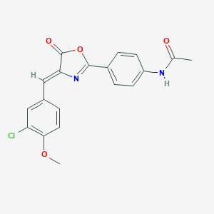 molecular formula C19H15ClN2O4 B316902 N-{4-[4-(3-chloro-4-methoxybenzylidene)-5-oxo-4,5-dihydro-1,3-oxazol-2-yl]phenyl}acetamide 