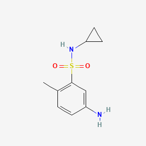 molecular formula C10H14N2O2S B3169232 5-amino-N-cyclopropyl-2-methylbenzene-1-sulfonamide CAS No. 936126-00-0