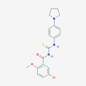 molecular formula C19H20BrN3O2S B316925 N-(5-bromo-2-methoxybenzoyl)-N'-[4-(1-pyrrolidinyl)phenyl]thiourea 
