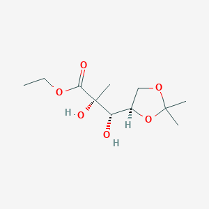molecular formula C11H20O6 B3169255 (2R,3S)-ethyl 3-((R)-2,2-dimethyl-1,3-dioxolan-4-yl)-2,3-dihydroxy-2-methylpropanoate CAS No. 93636-26-1