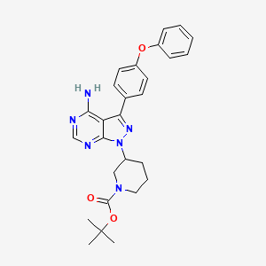 molecular formula C27H30N6O3 B3169281 tert-butyl 3-(4-amino-3-(4-phenoxyphenyl)-1H-pyrazolo[3,4-d]pyrimidin-1-yl)piperidine-1-carboxylate CAS No. 936563-86-9