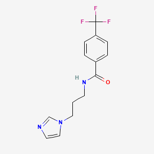 molecular formula C14H14F3N3O B3169293 N-(3-imidazol-1-ylpropyl)-4-(trifluoromethyl)benzamide CAS No. 93669-31-9