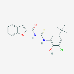 molecular formula C20H19ClN2O3S B316936 N-[(5-tert-butyl-3-chloro-2-hydroxyphenyl)carbamothioyl]-1-benzofuran-2-carboxamide 