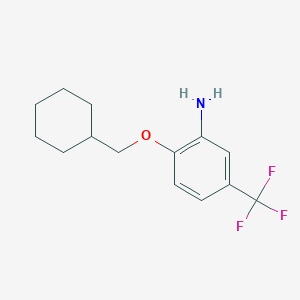 B3169423 2-(Cyclohexylmethoxy)-5-(trifluoromethyl)aniline CAS No. 937596-86-6