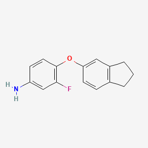 B3169445 4-(2,3-Dihydro-1H-inden-5-yloxy)-3-fluorophenylamine CAS No. 937598-03-3