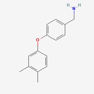 molecular formula C15H17NO B3169467 4-(3,4-Dimethylphenoxy)benzylamine CAS No. 937598-95-3