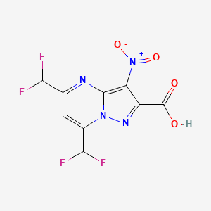5,7-Bis(difluoromethyl)-3-nitropyrazolo[1,5-a]pyrimidine-2-carboxylic acid