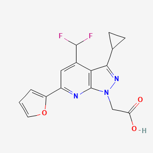 2-(3-Cyclopropyl-4-(difluoromethyl)-6-(furan-2-yl)-1H-pyrazolo[3,4-b]pyridin-1-yl)acetic acid