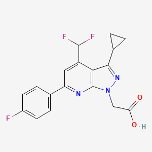 2-(3-Cyclopropyl-4-(difluoromethyl)-6-(4-fluorophenyl)-1H-pyrazolo[3,4-b]pyridin-1-yl)acetic acid