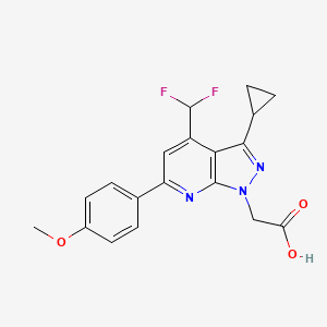 2-(3-Cyclopropyl-4-(difluoromethyl)-6-(4-methoxyphenyl)-1H-pyrazolo[3,4-b]pyridin-1-yl)acetic acid