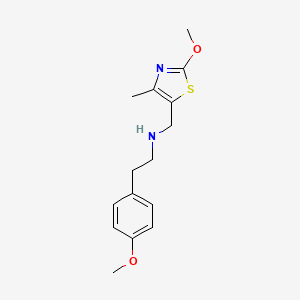 molecular formula C15H20N2O2S B3169690 N-[(2-Methoxy-4-methyl-1,3-thiazol-5-yl)methyl]-2-(4-methoxyphenyl)ethanamine hydrochloride CAS No. 937655-97-5