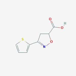 molecular formula C8H7NO3S B3169744 3-(Thiophen-2-yl)-4,5-dihydro-1,2-oxazole-5-carboxylic acid CAS No. 937681-80-6