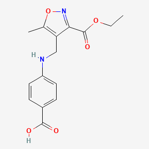 molecular formula C15H16N2O5 B3169800 4-(([3-(Ethoxycarbonyl)-5-methylisoxazol-4-yl]methyl)amino)benzoic acid CAS No. 938022-07-2