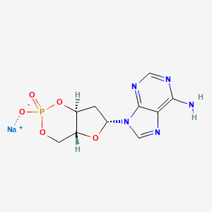 molecular formula C10H12N5NaO5P B3169953 Adenosine, 2'-deoxy-, cyclic 3',5'-(hydrogen phosphate), monosodium salt CAS No. 93839-95-3
