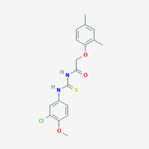 molecular formula C18H19ClN2O3S B317006 N-[(3-chloro-4-methoxyphenyl)carbamothioyl]-2-(2,4-dimethylphenoxy)acetamide 