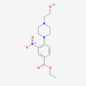 molecular formula C15H21N3O5 B3170319 Ethyl 4-[4-(2-hydroxyethyl)piperazin-1-yl]-3-nitrobenzoate CAS No. 942474-38-6