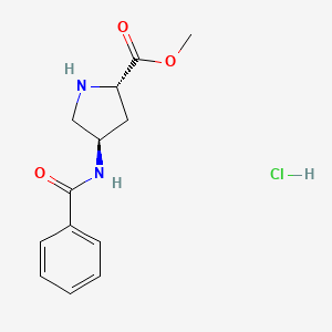 molecular formula C13H17ClN2O3 B3170441 methyl (2S,4R)-4-benzamidopyrrolidine-2-carboxylate;hydrochloride CAS No. 943134-38-1