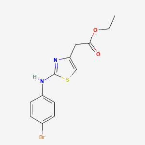 molecular formula C13H13BrN2O2S B3170526 Ethyl 2-[2-(4-bromoanilino)-1,3-thiazol-4-yl]acetate CAS No. 944510-83-2