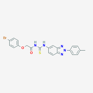 molecular formula C22H18BrN5O2S B317067 N-[(4-bromophenoxy)acetyl]-N'-[2-(4-methylphenyl)-2H-1,2,3-benzotriazol-5-yl]thiourea 