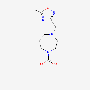 molecular formula C14H24N4O3 B3170768 Tert-butyl 4-[(5-methyl-1,2,4-oxadiazol-3-yl)methyl]-1,4-diazepane-1-carboxylate CAS No. 946384-29-8